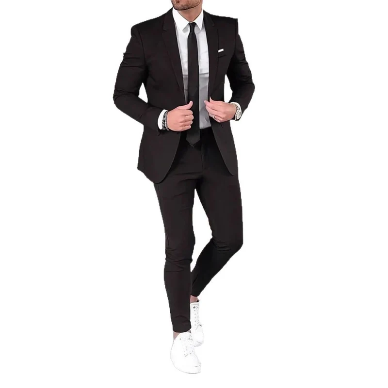 Herren nan modernes Abend-Sakko mit schmaler Silhouette und schmal geschnittener Anzughose Drune