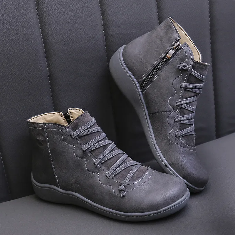 Herren Hochgeschnittener Leder-Sneaker mit elastischer Schnürung und ergonomischer Gummisohle Drune