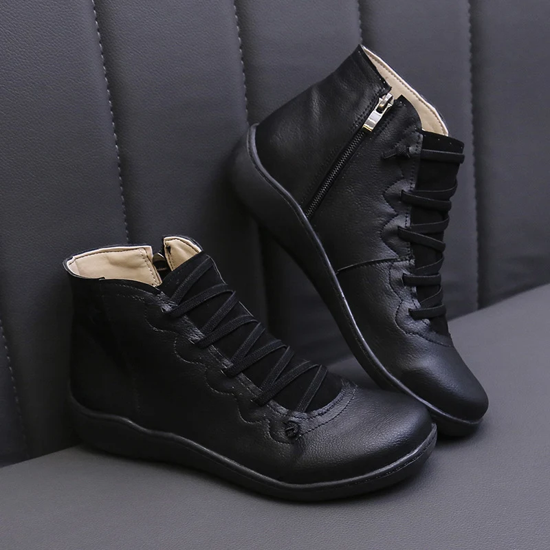 Herren Hochgeschnittener Leder-Sneaker mit elastischer Schnürung und ergonomischer Gummisohle Drune