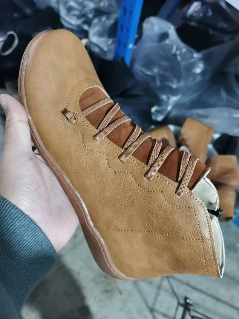 Herren Hochgeschnittener Leder-Sneaker mit elastischer Schnürung und ergonomischer Gummisohle Drune