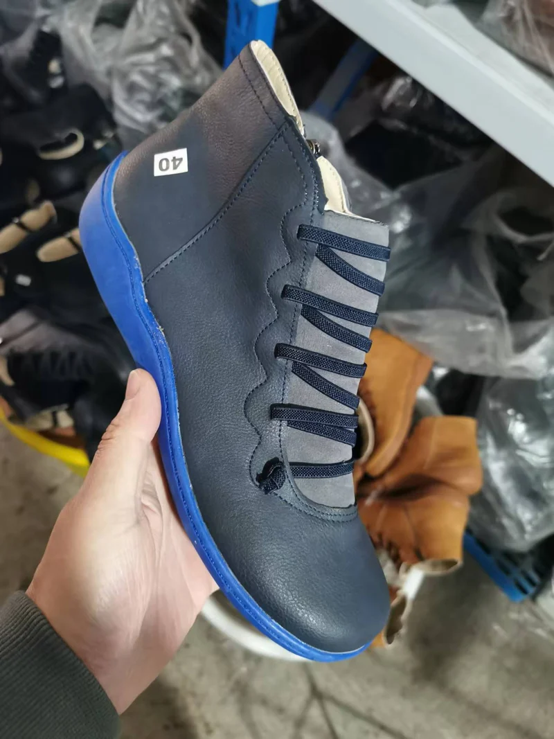 Herren Hochgeschnittener Leder-Sneaker mit elastischer Schnürung und ergonomischer Gummisohle Drune