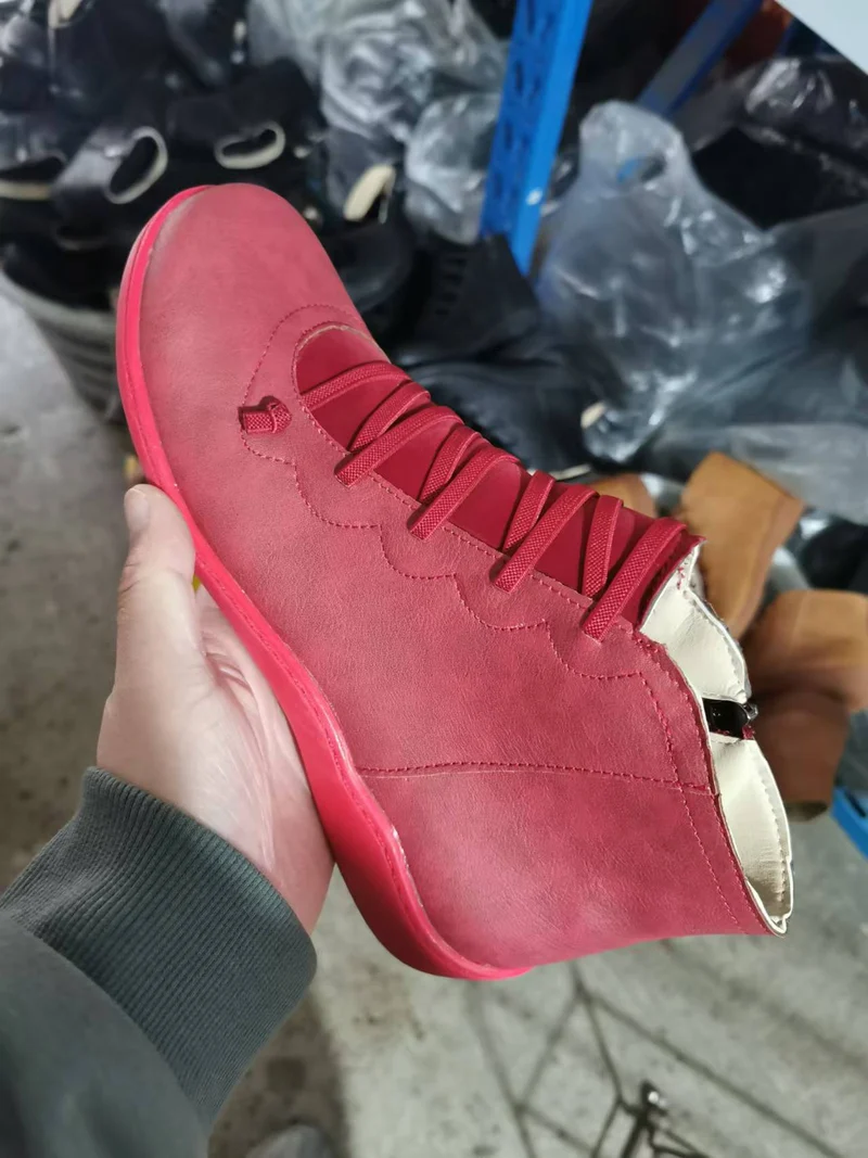 Herren Hochgeschnittener Leder-Sneaker mit elastischer Schnürung und ergonomischer Gummisohle Drune