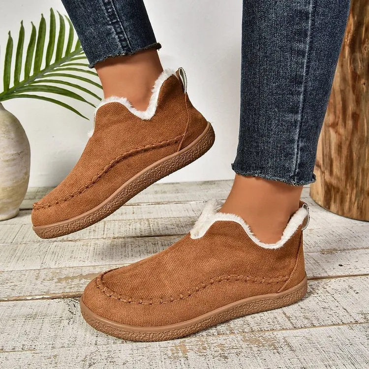 Damen Thermo‑Mokassin‑Slipper mit hohem Schaftkragen, handgenähter Ziernaht und flexibler Profilsohle Drune