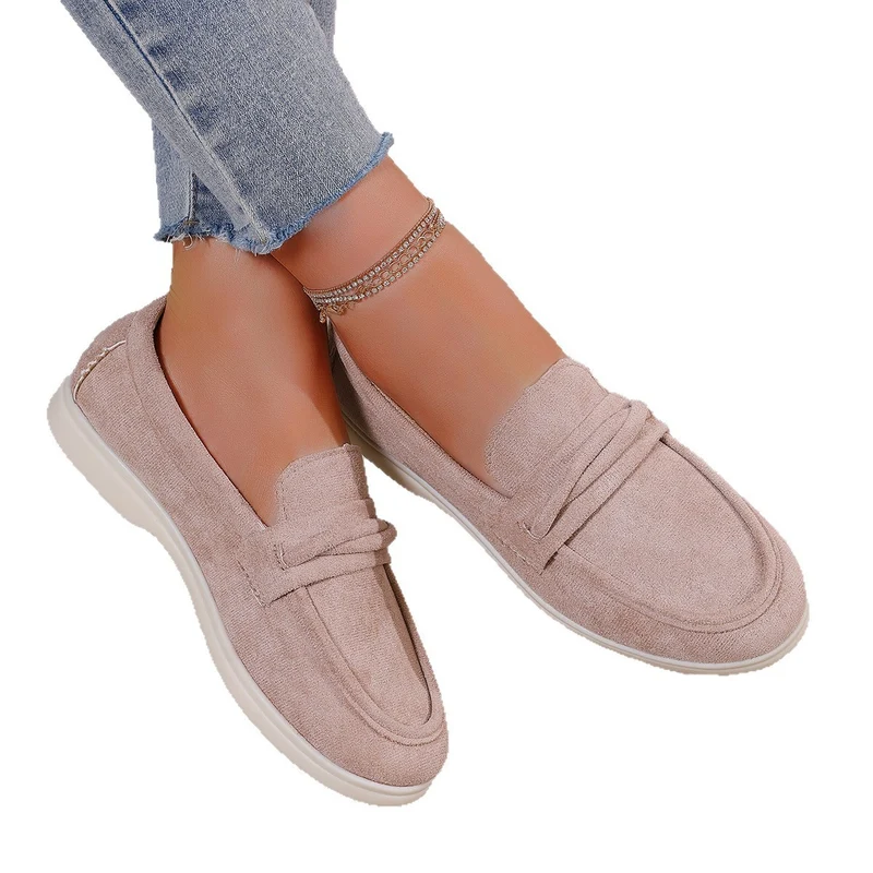 Damen Slip-On-Loafer aus Veloursimitat mit gepolstertem Fußbett Drune