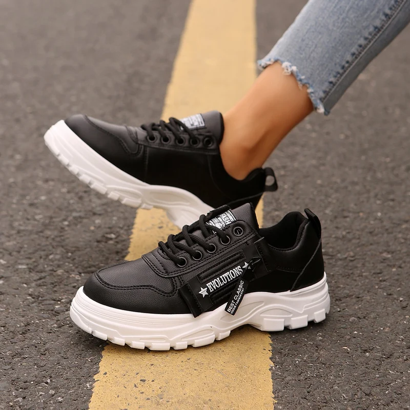 Damen Plateau‑Chunky‑Sneaker mit robuster Profilsohle, Zipper‑Detail und gepolstertem Komfortfußbett Drune