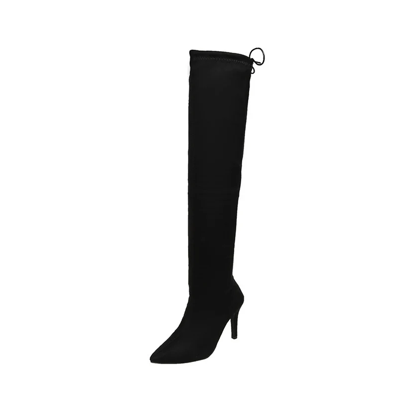 Damen Overknee-Stiefel mit Leopardenprint, schlanker Stiletto‑Form Drune
