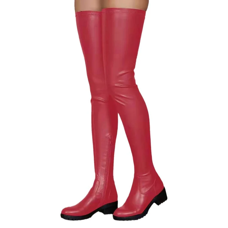 Damen Overknee-Stiefel mit elastischem Stretchschaft und Profilsohle Drune