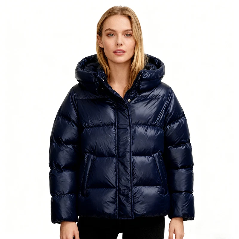 Damen Gesteppte Steppjacke mit Kapuze, Boxy-Schnitt und wasserabweisender Hülle Drune