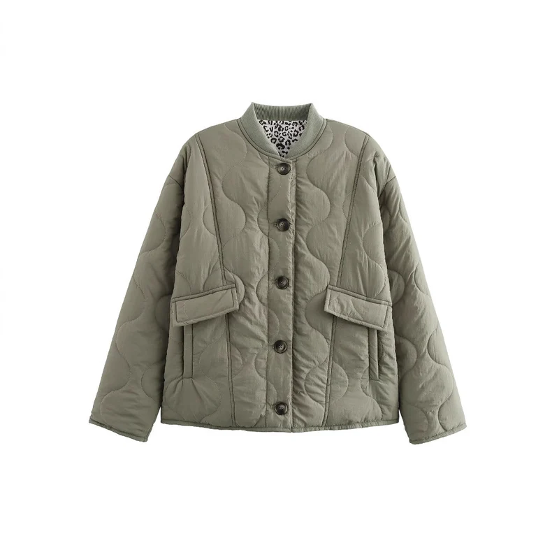 Damen Gepolsterte Steppjacke im Boxy‑Schnitt mit Rundhalsausschnitt und aufgesetzten Taschen Drune