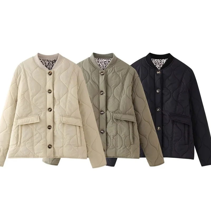 Damen Gepolsterte Steppjacke im Boxy‑Schnitt mit Rundhalsausschnitt und aufgesetzten Taschen Drune