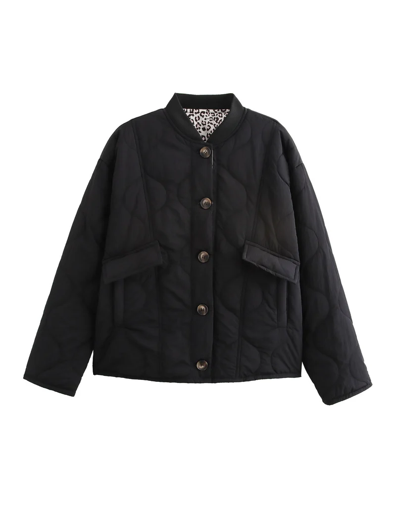 Damen Gepolsterte Steppjacke im Boxy‑Schnitt mit Rundhalsausschnitt und aufgesetzten Taschen Drune