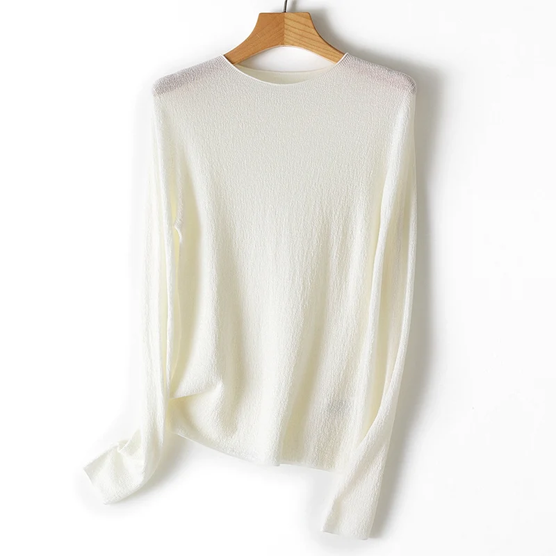 Damen Feinstrick-Longsleeve mit Rundhals und leichter Struktur Drune