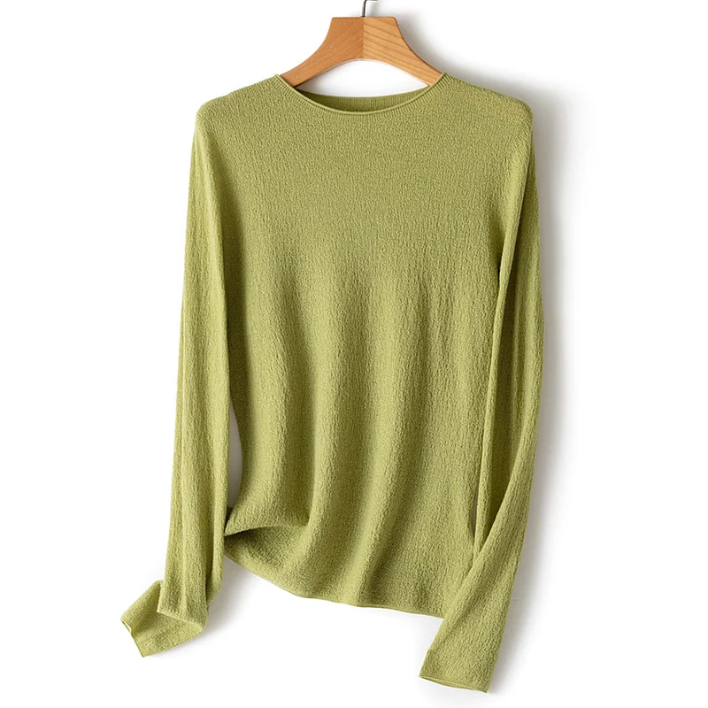 Damen Feinstrick-Longsleeve mit Rundhals und leichter Struktur Drune