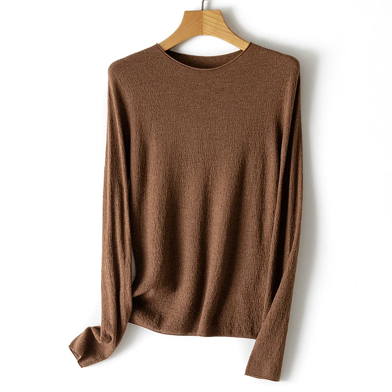 Damen Feinstrick-Longsleeve mit Rundhals und leichter Struktur Drune