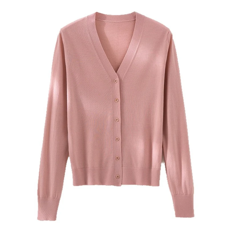 Damen Feinstrick-Cardigan mit V-Ausschnitt, Knopfleiste und Rippbündchen Drune