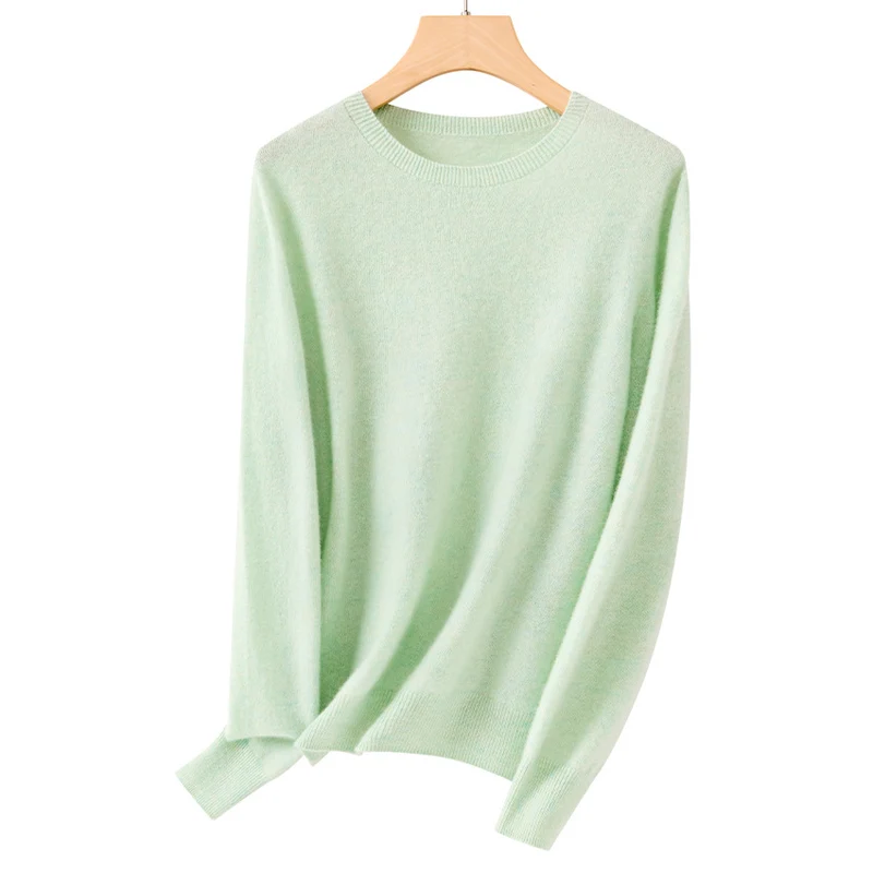 Damen Feiner Rundhals-Pullover aus ultraleichtem Feinstrick mit Rippbündchen Drune