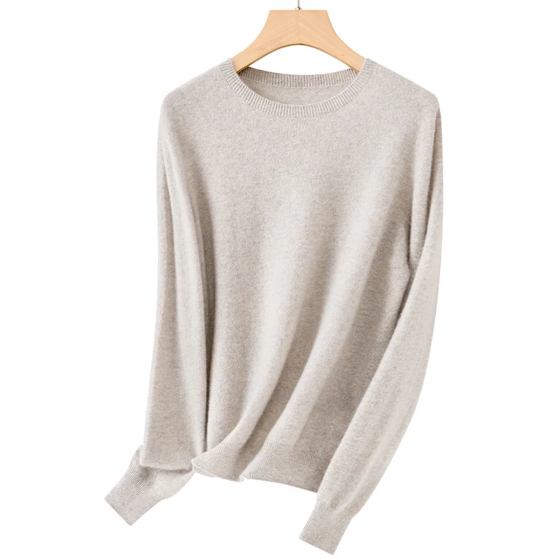 Damen Feiner Rundhals-Pullover aus ultraleichtem Feinstrick mit Rippbündchen Drune