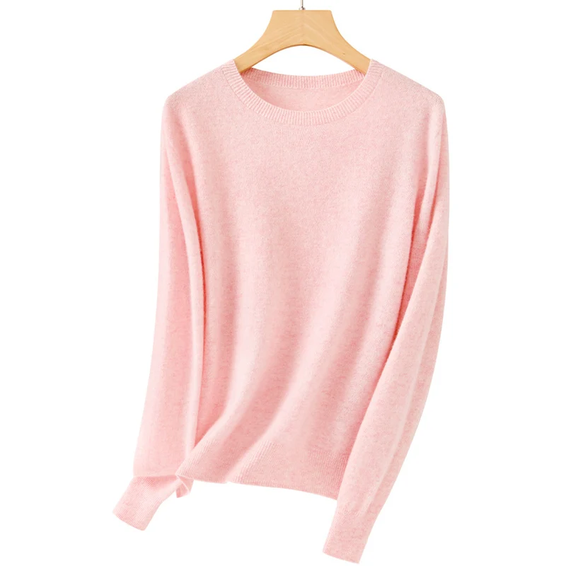 Damen Feiner Rundhals-Pullover aus ultraleichtem Feinstrick mit Rippbündchen Drune