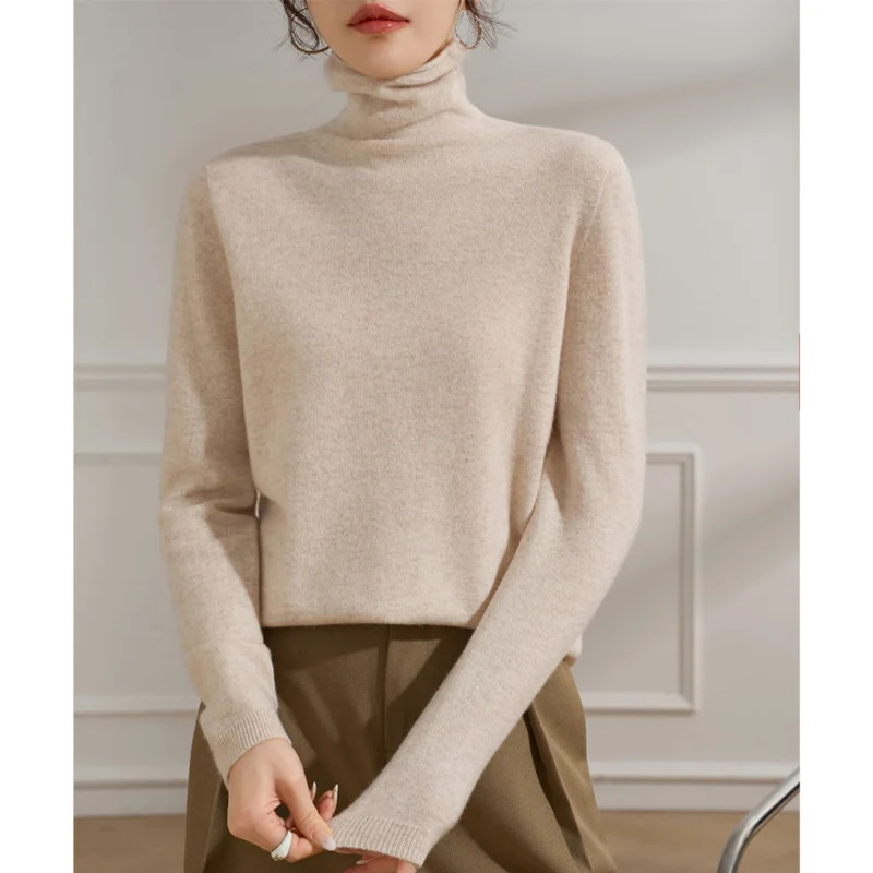 Damen Feiner Rollkragenpullover aus Kaschmir‑Mix mit schmaler Silhouette Drune