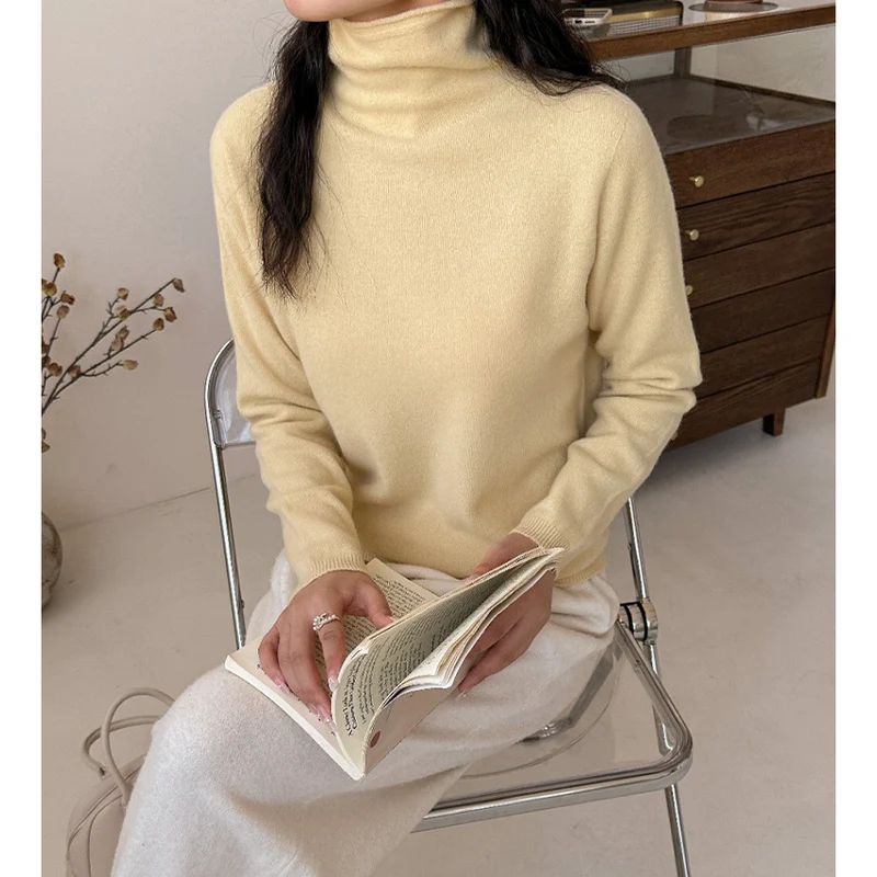 Damen Feiner Rollkragenpullover aus Kaschmir‑Mix mit schmaler Silhouette Drune