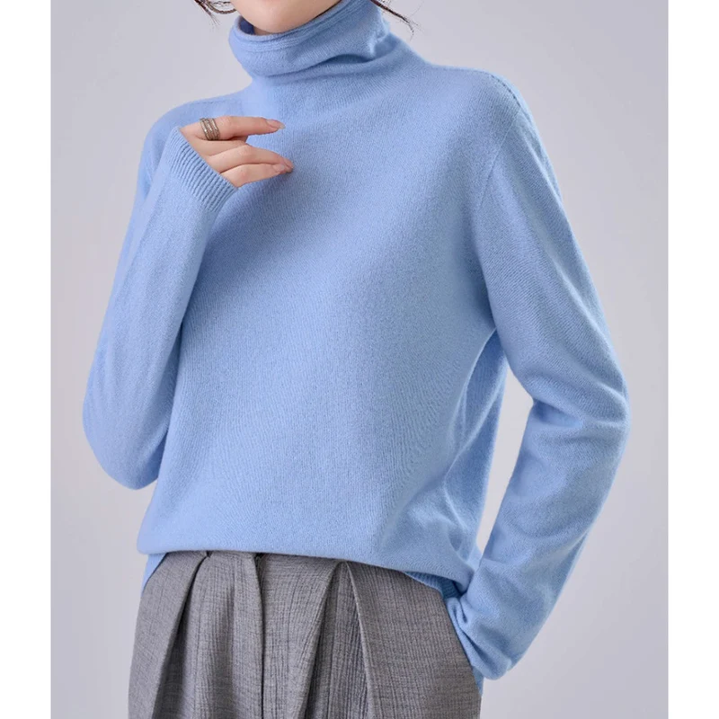 Damen Feiner Rollkragenpullover aus Kaschmir‑Mix mit schmaler Silhouette Drune