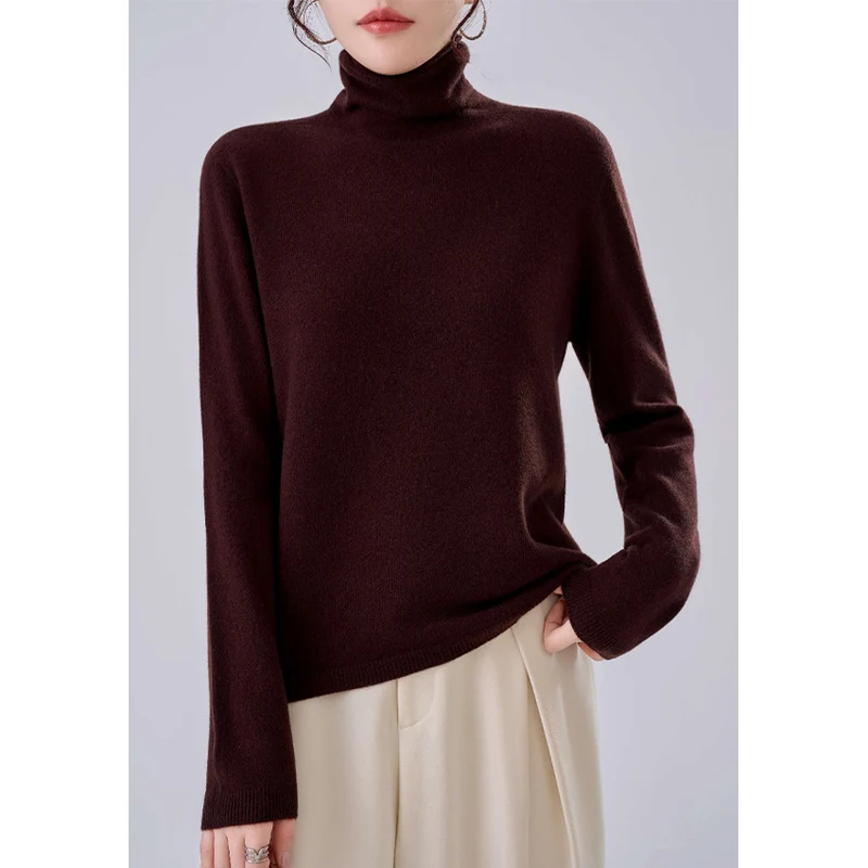 Damen Feiner Rollkragenpullover aus Kaschmir‑Mix mit schmaler Silhouette Drune