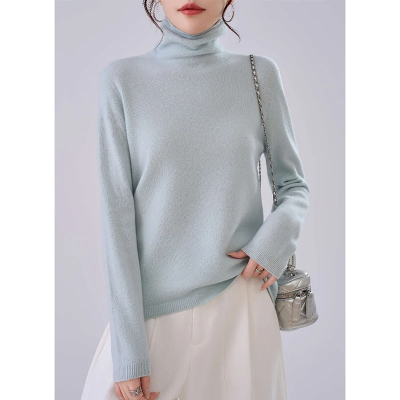Damen Feiner Rollkragenpullover aus Kaschmir‑Mix mit schmaler Silhouette Drune