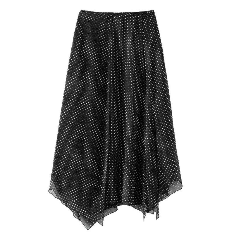 Damen Chiffonbluse mit Schleifenkragen, feinen Pintucks und Tupfenmuster Drune
