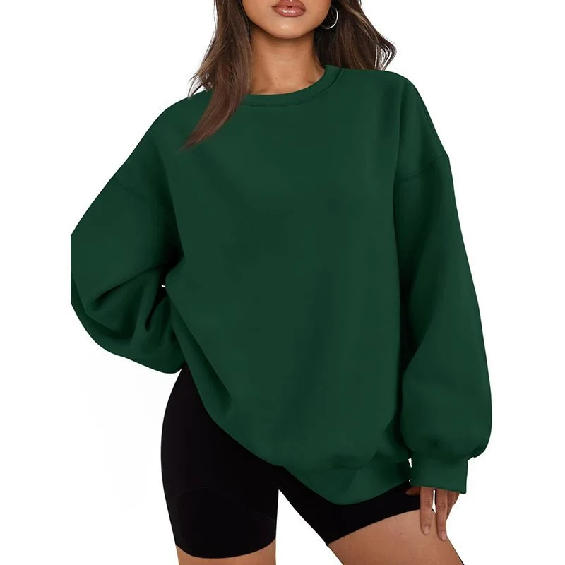 Damen Oversized Sweatshirt mit Rundhalsausschnitt, extraweichem French‑Terry und überschnittener Schulter Drune
