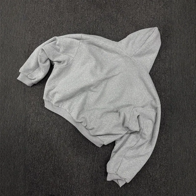 Damen Oversized Kapuzenjacke mit kariertem Innenfutter und durchgehendem Reißverschluss Drune
