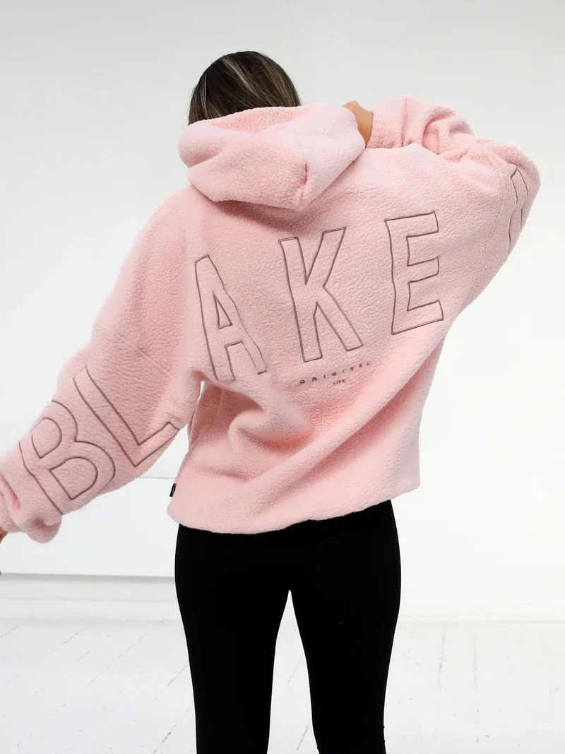 Damen Oversize Teddy-Fleece-Hoodie mit Logostickerei Drune