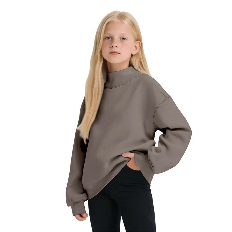 Damen Lässiges Funnel-Neck Sweatshirt im Oversize‑Schnitt mit überschnittener Schulter Drune