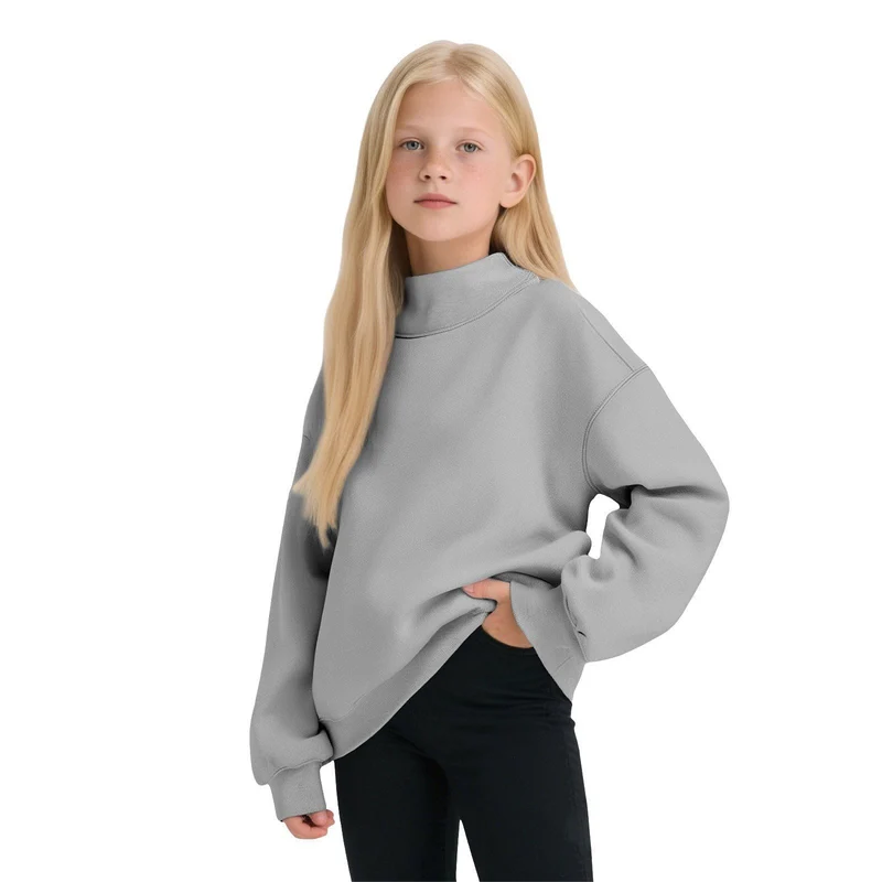 Damen Lässiges Funnel-Neck Sweatshirt im Oversize‑Schnitt mit überschnittener Schulter Drune
