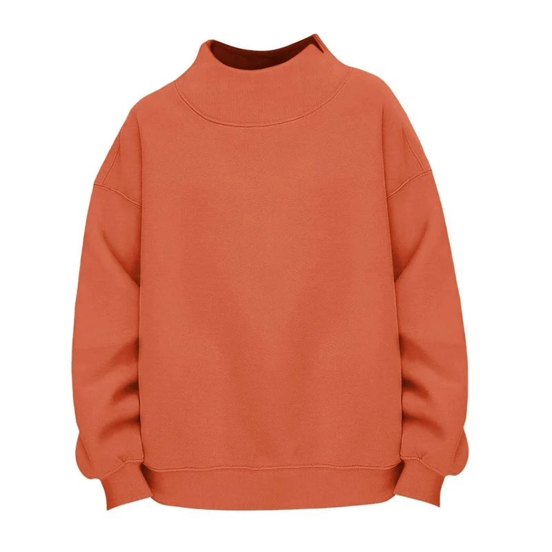 Damen Lässiges Funnel-Neck Sweatshirt im Oversize‑Schnitt mit überschnittener Schulter Drune