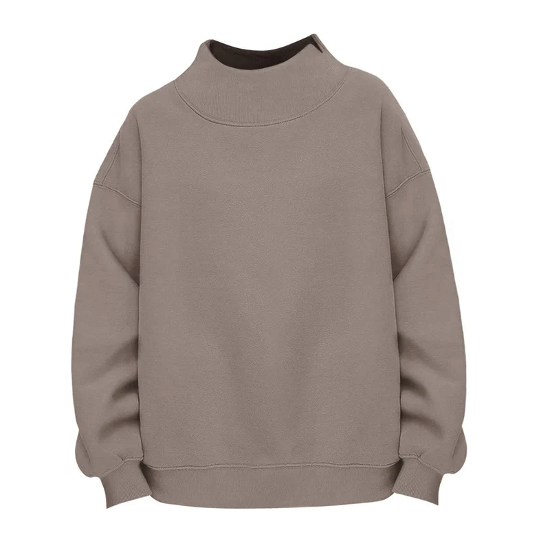 Damen Lässiges Funnel-Neck Sweatshirt im Oversize‑Schnitt mit überschnittener Schulter Drune