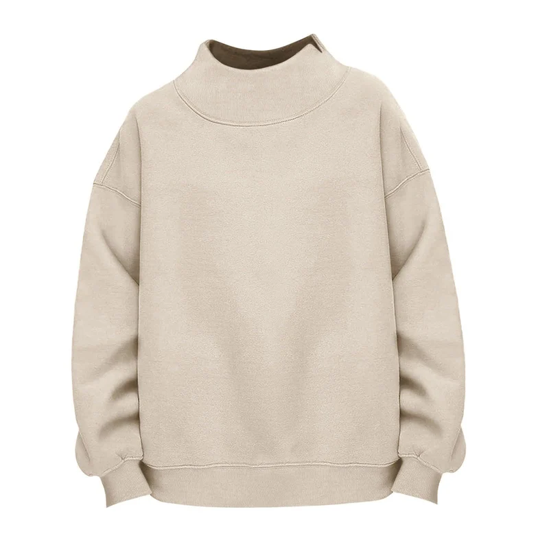 Damen Lässiges Funnel-Neck Sweatshirt im Oversize‑Schnitt mit überschnittener Schulter Drune