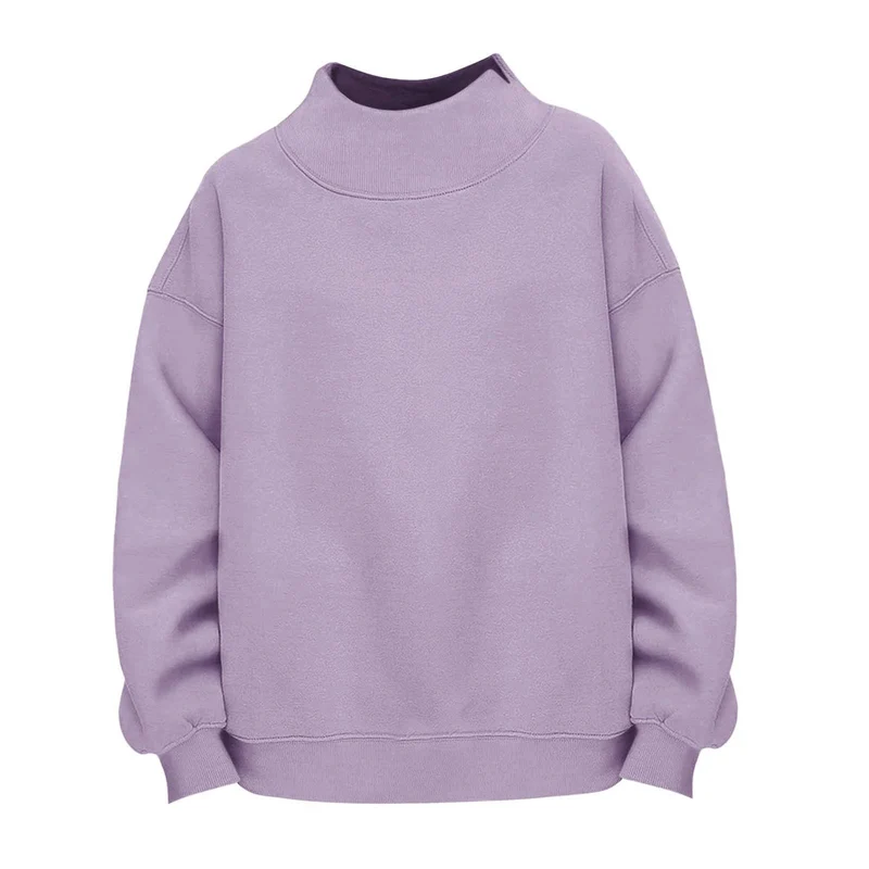 Damen Lässiges Funnel-Neck Sweatshirt im Oversize‑Schnitt mit überschnittener Schulter Drune