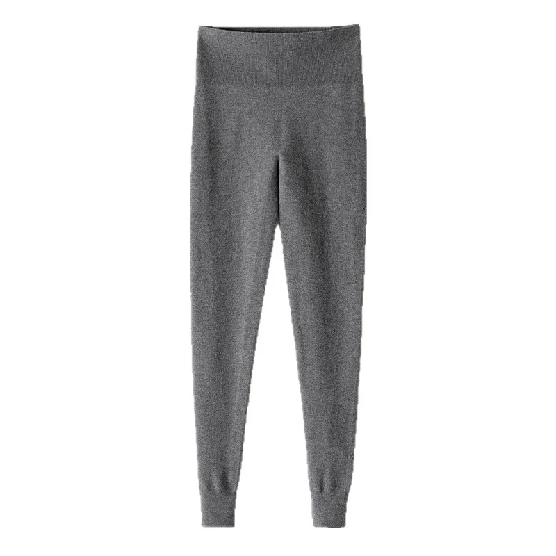Damen Thermo-Leggings aus Feinstrick mit hohem Bund und Rippbündchen Drune