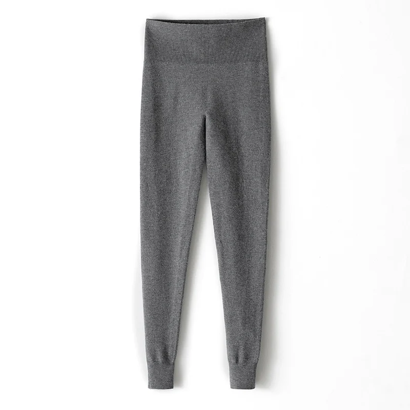 Damen Thermo-Leggings aus Feinstrick mit hohem Bund und Rippbündchen Drune