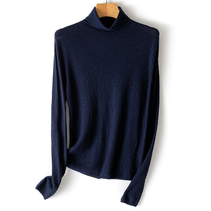 Damen Strukturstrick-Rollkragenpullover mit leichtem Crinkle-Effekt Drune