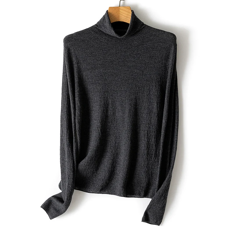 Damen Strukturstrick-Rollkragenpullover mit leichtem Crinkle-Effekt Drune