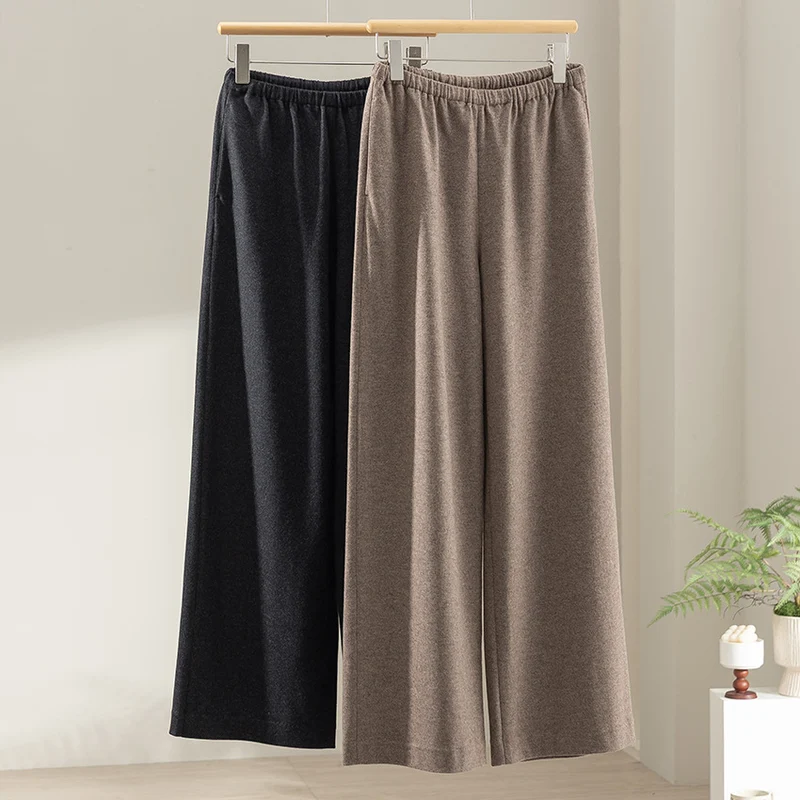 Damen Relaxed-Fit Wide‑Leg‑Hose aus softem Stretchjersey mit hohem Komfortbund Drune
