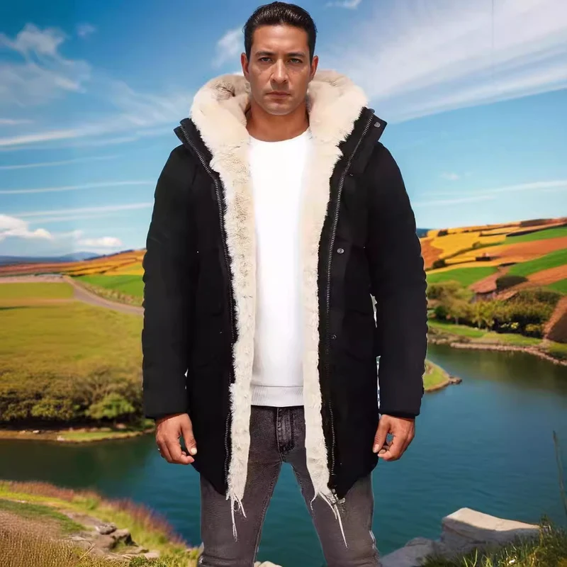 Damen Parka mit Teddyfutter, Kapuze und aufgesetzten Taschen Drune