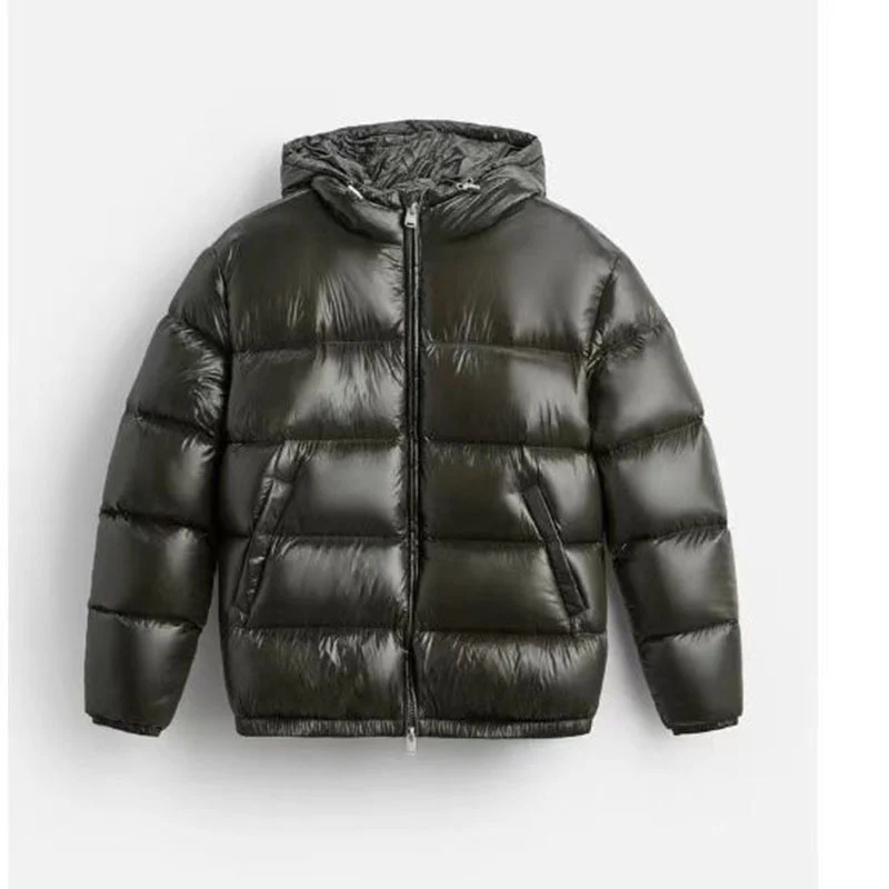 Damen Oversized Steppjacke mit Kapuze und Hochglanzfinish Drune