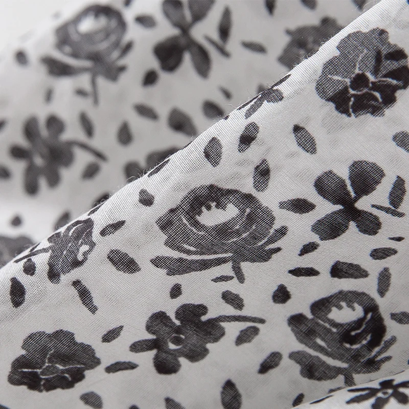 Damen Midirock mit gerafftem Bund und kleinem Blumenprint Drune