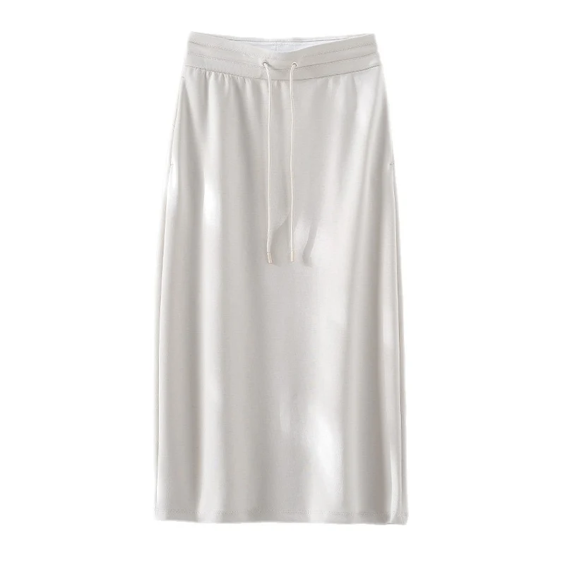 Damen Midirock aus weichem Jersey mit elastischem Bund und Kordelzug Drune