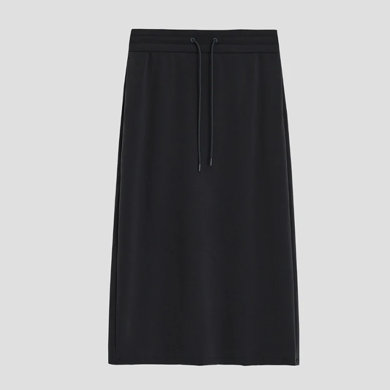 Damen Midirock aus weichem Jersey mit elastischem Bund und Kordelzug Drune