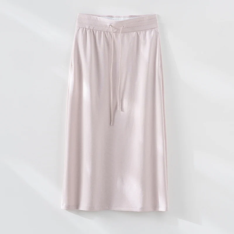 Damen Midirock aus weichem Jersey mit elastischem Bund und Kordelzug Drune