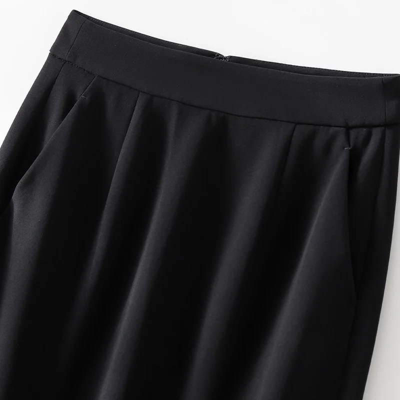 Damen Midirock aus Satin mit Spitzenbesatz und Seitentaschen Drune