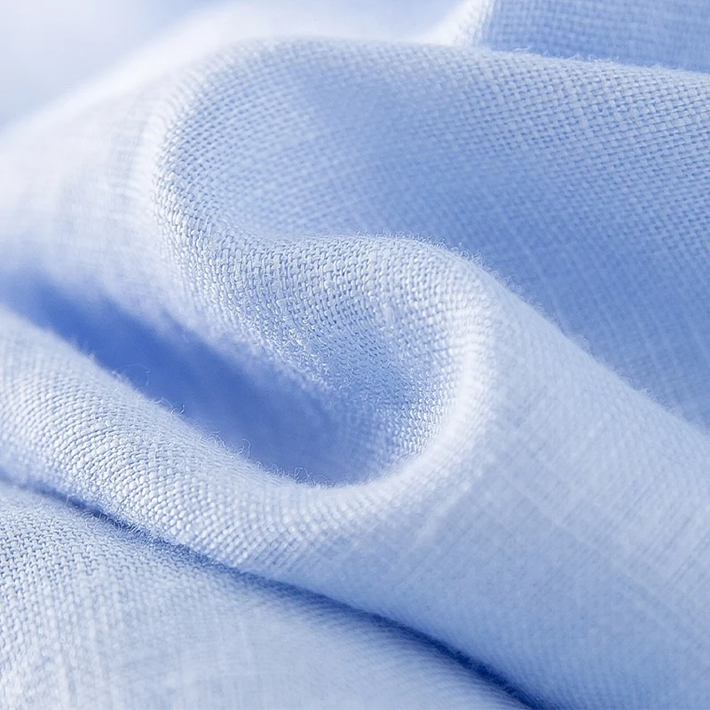 Damen Leichtes Oversize-Leinenblusen-Hemd mit klassischem Kragen und durchgehender Knopfleiste Drune